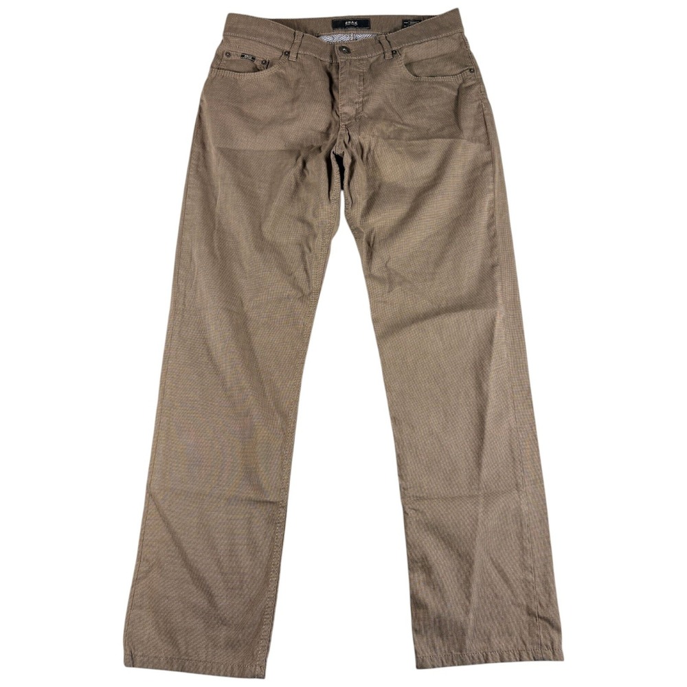 Brax Cooper Regular Fit Pants Mens 33/32 Tan Brown Premium Straight Heritage